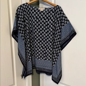 Michael Kors Flowy Floral Navy Blue Women's Top 3X